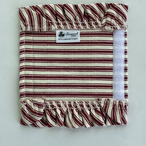 Longaberger Cotton Handle Gripper Sweetheart 2190390 New Red Ticking Stripe - Picture 3 of 6